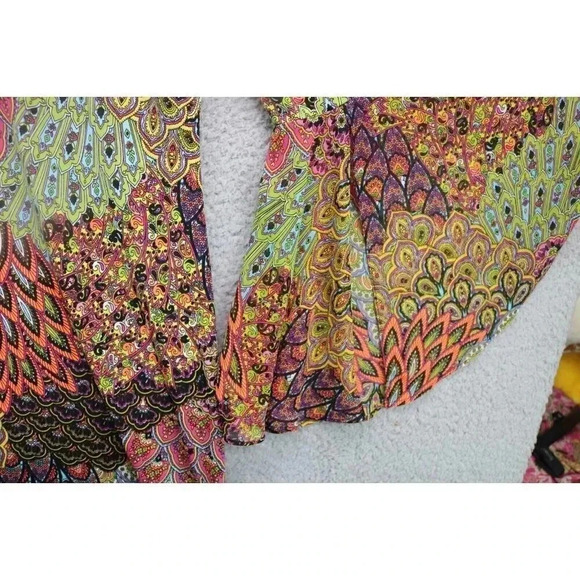 MSK Belled Sleeve Paisley Dress-Medium-Silky-Flowy - Picture 7 of 10